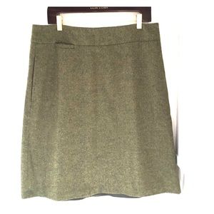 Green herringbone Skirt Size 12p